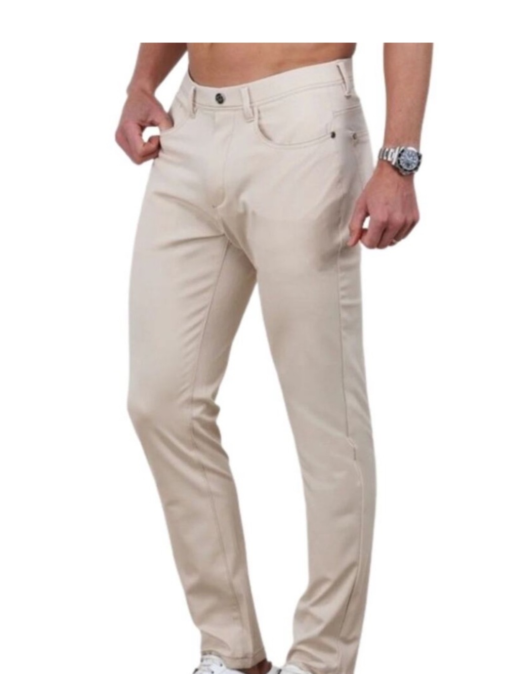 Collars & Co Men's Slim Fit Beige  CEO tech golf pants size 30/32